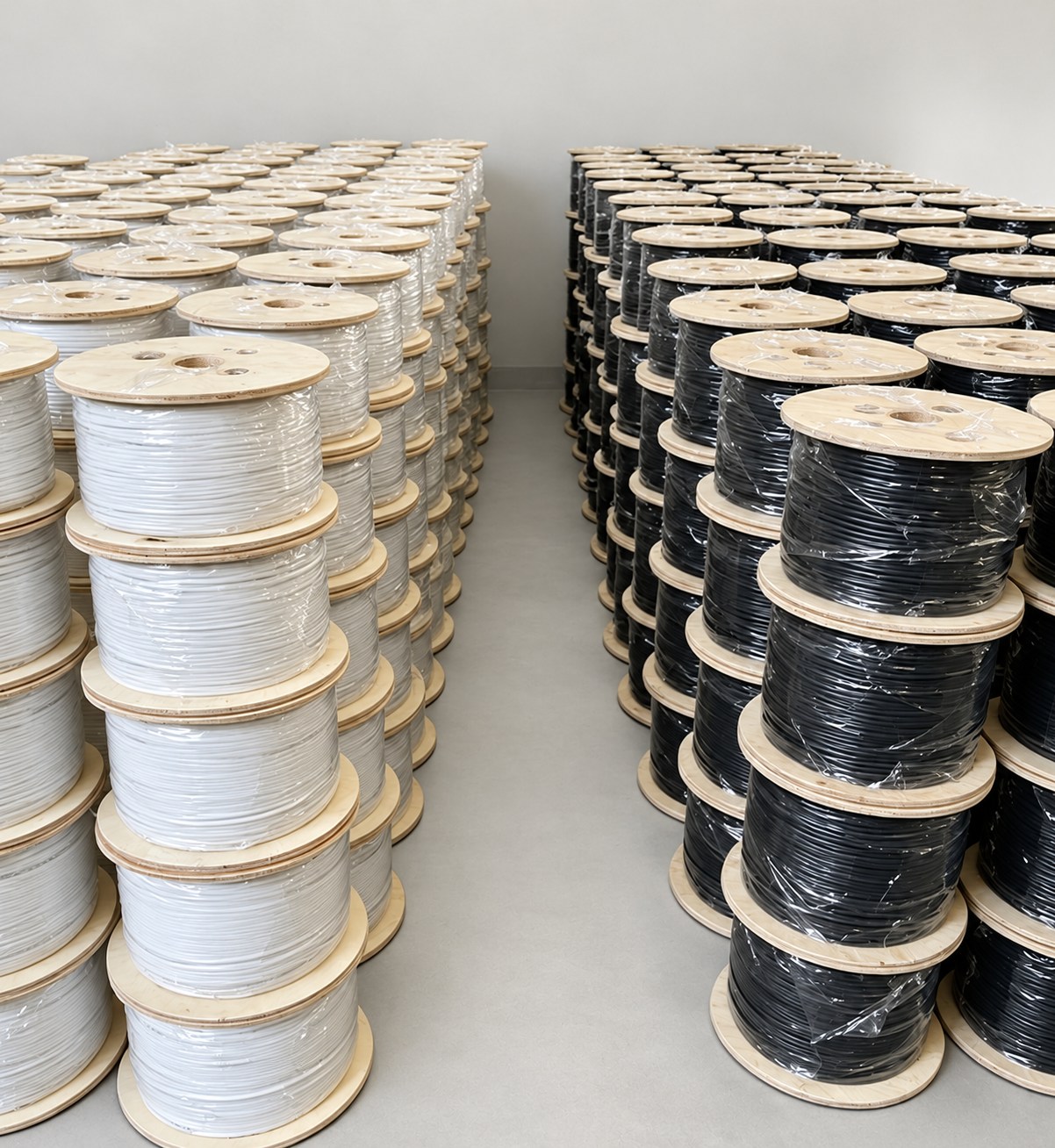 Fibrava black and white cable reel inventory