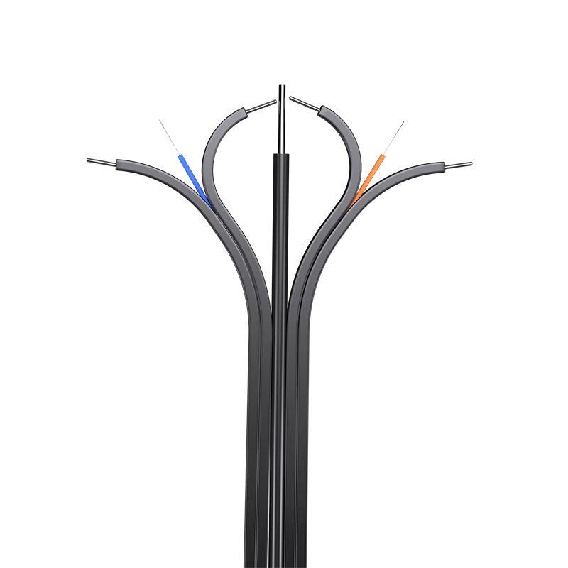 2-core outdoor split-type drop cable construction illustration